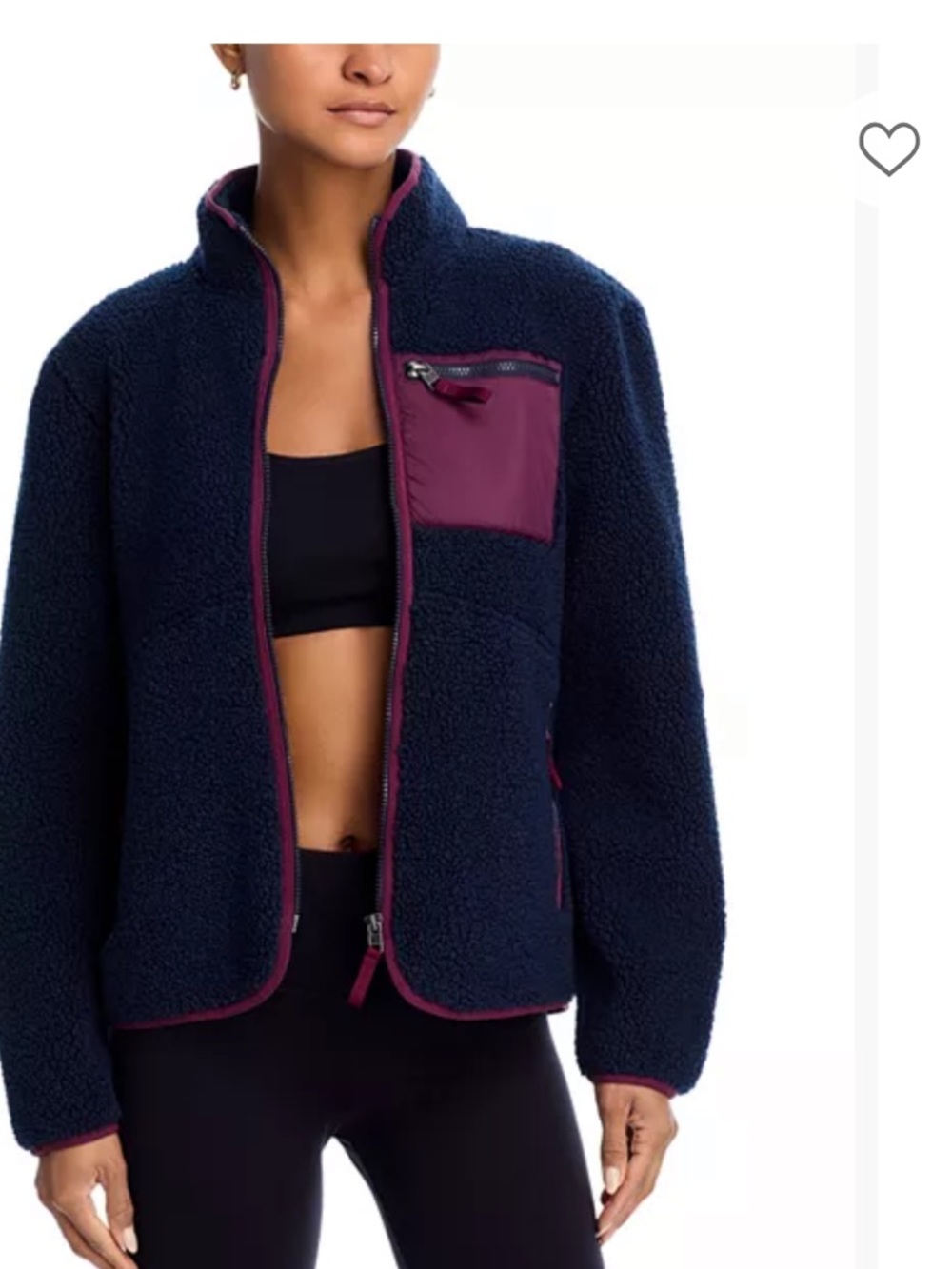 Splits59 Harris Sherpa Fleece Jacket Indigo Dark Cherry Size Medium